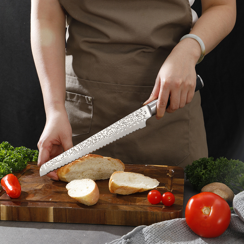 Kitchen knives arranged on a wooden board